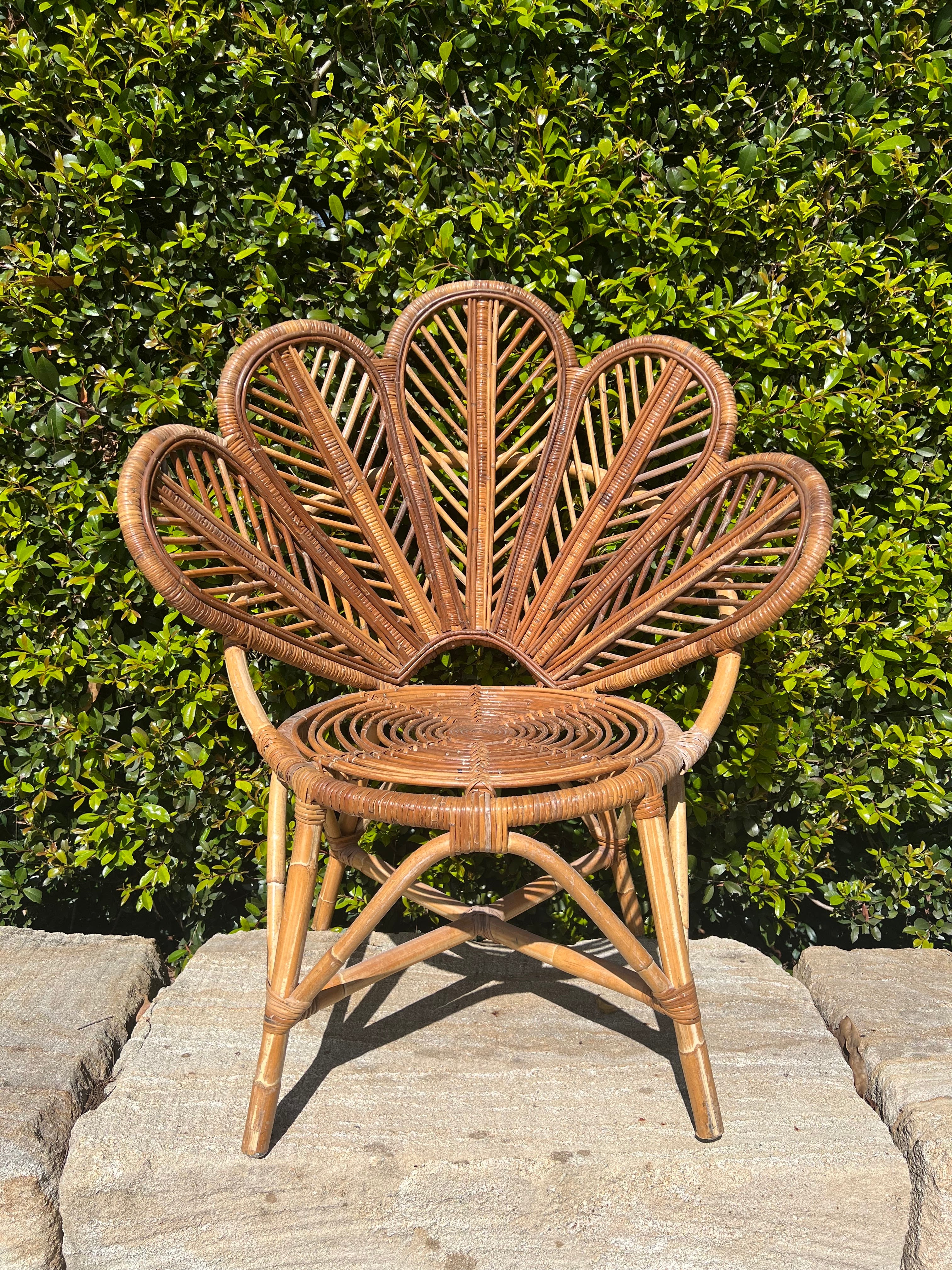 RATTAN FLOWER CHAIR
